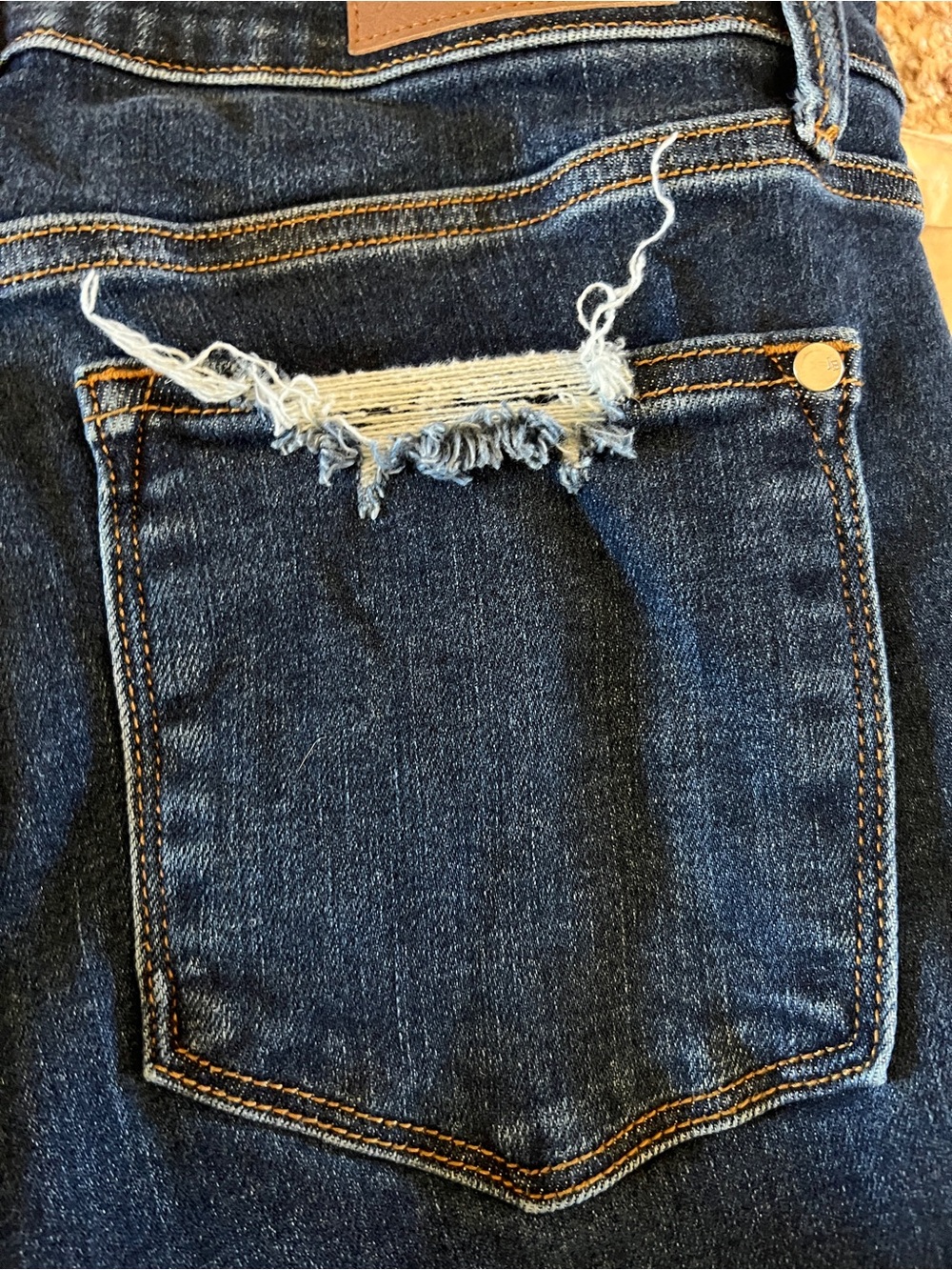 Judy Blue High Rise Raw Hem Bootcut Jeans Dark Wash Size 15/32 Western Cowgirl - Picture 8 of 9